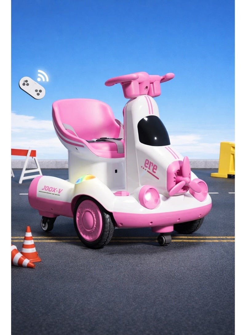 Portbae Kids Smart Electric Scooter 6V, Upgraded Edition | Remote Control, 360-Degree Rotation, Music, LED Lights & Comfortable Seat - Image 3